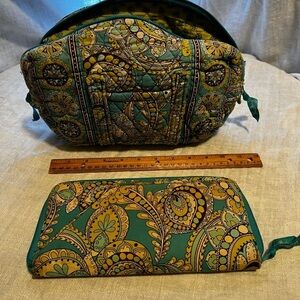 Vera Bradley bag and card holder. Used as a travel bag. Two for one!
